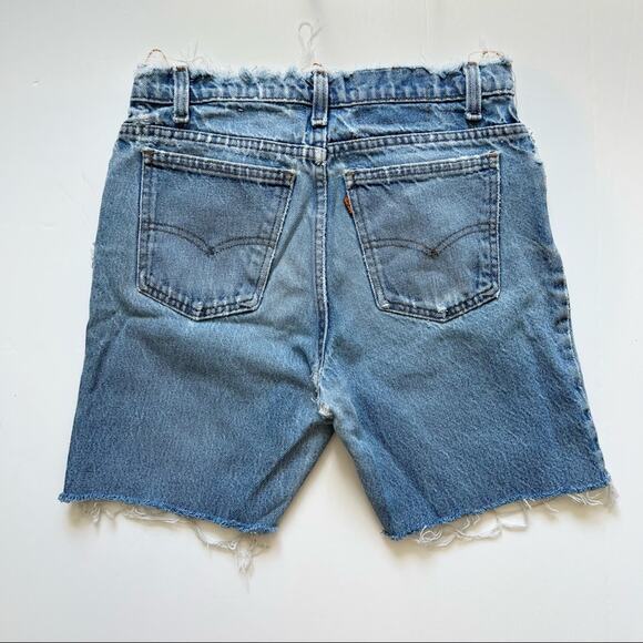 Vintage Levi’s Denim Shorts 28" Distressed‎ High Rise Orange Tab Cut Offs - Picture 5 of 15
